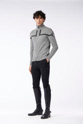 TOURNAI MEN'S TURTLENECK SWEATER - Medium grey/black | Vestrum