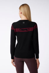 LINZ WOMEN'S CREWNECK SWEATER - Black/ruby wine | Vestrum