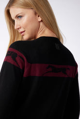LINZ WOMEN'S CREWNECK SWEATER - Black/ruby wine | Vestrum