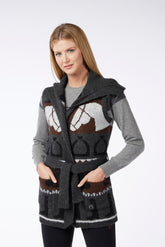 VILA REAL WOMEN'S SWEATER VEST - Dark grey/med.grey/black | Vestrum