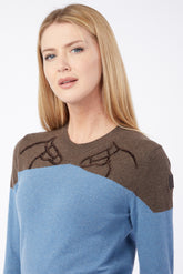 MAGLIONE DA DONNA URAWA - Blu/marrone polveroso | Vestrum