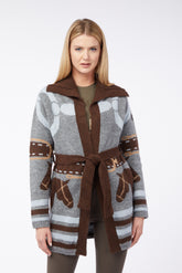 MUNICH WOMEN'S CARDIGAN - Dark olive green/sand | Vestrum