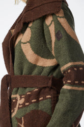 MUNICH WOMEN'S CARDIGAN - Dark olive green/sand | Vestrum