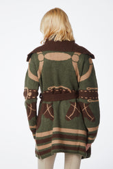 MUNICH WOMEN'S CARDIGAN - Dark olive green/sand | Vestrum