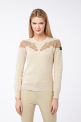 CHENNAI WOMEN'S SWEATER - Blue navy/camel | Vestrum