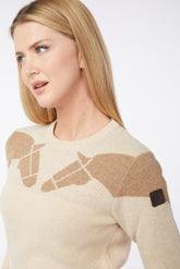 CHENNAI WOMEN'S SWEATER - Blue navy/camel | Vestrum