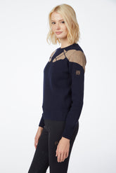 CHENNAI WOMEN'S SWEATER - Blue navy/camel | Vestrum