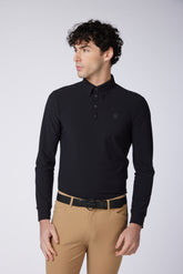 VIPITENO MEN'S LONG-SLEEVED POLO SHIRT - Black | Vestrum