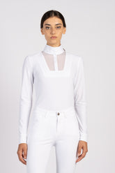 CESENA CAMICIA DA GARA DA DONNA - COLLO ALTO - Bianco/bianco | Vestrum