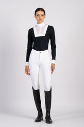 CESENA CAMICIA DA GARA DA DONNA - COLLO ALTO - Bianco/bianco | Vestrum