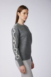 LIMOGES WOMEN'S CREW-NECK SWEATER - Black/corten | Vestrum