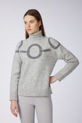 LINYI WOMEN'S TURTLE-NECK SWEATER - Burgundy/camel | Vestrum