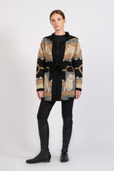 KIEL WOMEN'S CARDIGAN - Black/camel | Vestrum
