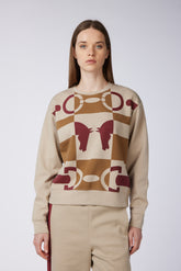 VALBERG WOMEN'S SWEATSHIRT - Beige/amaranth | Vestrum