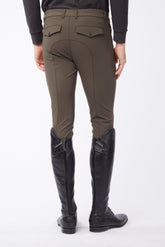 PANTALONI DA EQUITAZIONE DA UOMO SAN DIEGO CON RINFORZO AL GINOCCHIO - TESSUTO TK - oliva pallido | Vestrum