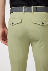 PANTALONI DA EQUITAZIONE DA UOMO SAN DIEGO CON RINFORZO AL GINOCCHIO - TESSUTO TK - oliva pallido | Vestrum
