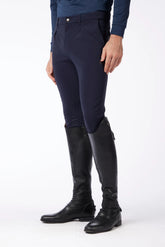 PANTALONI DA EQUITAZIONE DA UOMO STELVIO CON RINFORZO AL GINOCCHIO - TESSUTO TK - Blu navy | Vestrum