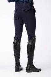 PANTALONI DA EQUITAZIONE DA UOMO STELVIO CON RINFORZO AL GINOCCHIO - TESSUTO TK - Blu navy | Vestrum