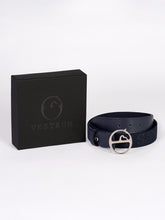 POZZALLO LEATHER BELT WITH ELASTIC INSERT - Black/silver | Vestrum