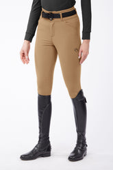 MOLVENO PANTALONI DA EQUITAZIONE DONNA CON GRIP AL GINOCCHIO - TESSUTO TK - Marrone scuro | Vestrum
