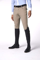 TRIESTE PANTALONI DA EQUITAZIONE DA UOMO CON GRIP AL GINOCCHIO - TESSUTO TK - Beige chiaro | Vestrum