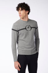 BUCAREST MEN'S CREW NECK SWEATER - Medium grey/black | Vestrum