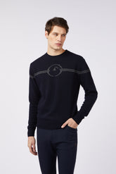 BUCAREST MEN'S CREW NECK SWEATER - Medium grey/black | Vestrum
