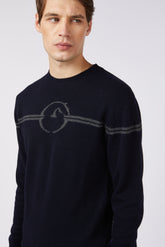BUCAREST MEN'S CREW NECK SWEATER - Medium grey/black | Vestrum