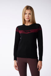 LINZ WOMEN'S CREWNECK SWEATER - Black/ruby wine | Vestrum