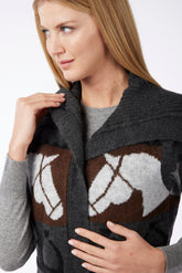 VILA REAL WOMEN'S SWEATER VEST - Dark grey/med.grey/black | Vestrum