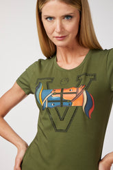 MONEGLIA WOMEN'S T-SHIRT - Olive green | Vestrum