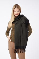 KOBE SCARF - Dark olive green/black | Vestrum