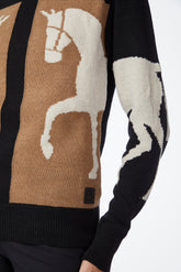 IXELLES WOMEN HIGH NECK SWEATER - Black/corten | Vestrum