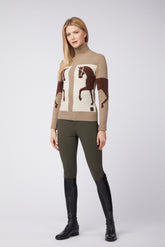 IXELLES WOMEN HIGH NECK SWEATER - Black/corten | Vestrum