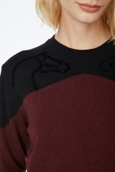 URAWA WOMEN'S SWEATER - Burgundy/black | Vestrum