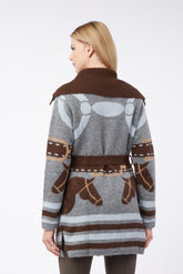 CARDIGAN DA DONNA MUNICH - Grigio medio/azzurro chiaro | Vestrum