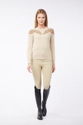 CHENNAI WOMEN'S SWEATER - Cream/camel | Vestrum