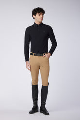 VIPITENO MEN'S LONG-SLEEVED POLO SHIRT - Black | Vestrum