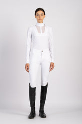 CESENA CAMICIA DA GARA DA DONNA - COLLO ALTO - Bianco/bianco | Vestrum