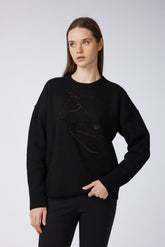 AOSTA MAGLIONE DA DONNA GIROCOLLO - Nero | Vestrum