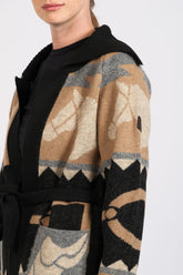 KIEL WOMEN'S CARDIGAN - Black/camel | Vestrum