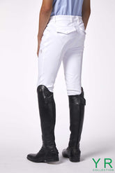 PANTALONI DA EQUITAZIONE PER BAMBINI SAN DIEGO CON RINFORZO AL GINOCCHIO - TESSUTO TK - Bianco ottico | Vestrum