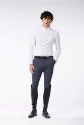 STELVIO MEN'S KNEE GRIP RIDING BREECHES - TK FABRIC - Dark grey | Vestrum