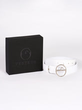 POZZALLO LEATHER BELT WITH ELASTIC INSERT - White/nichel | Vestrum