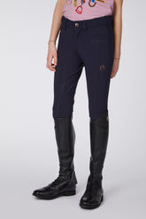 PANTALONI DA EQUITAZIONE PER BAMBINE SYRACUSE CON RINFORZO AL GINOCCHIO - TK FABRIC - Nero | Vestrum