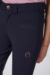 PANTALONI DA EQUITAZIONE PER BAMBINE SYRACUSE CON RINFORZO AL GINOCCHIO - TK FABRIC - Nero | Vestrum
