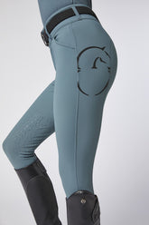 MOLVENO PANTALONI DA EQUITAZIONE DONNA CON GRIP AL GINOCCHIO - Grigio scuro blu navy | Vestrum